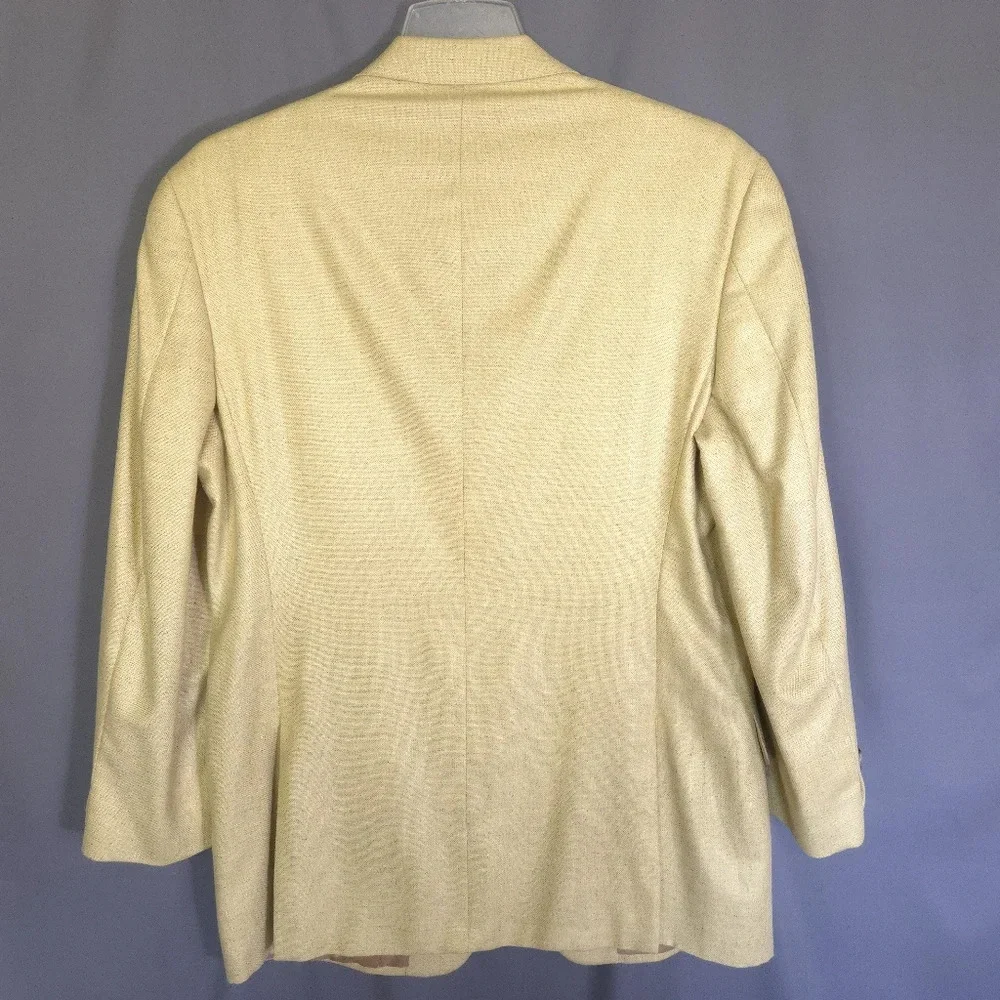 Joseph‎ Abboud American Soft Silk Wool Blend Sport Coat Blazer Tan Size 43L